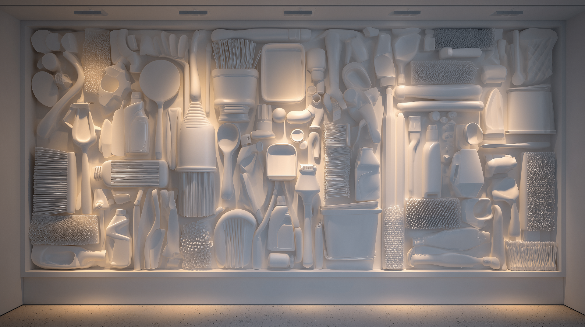 Art of cleaning — sculptural wall
